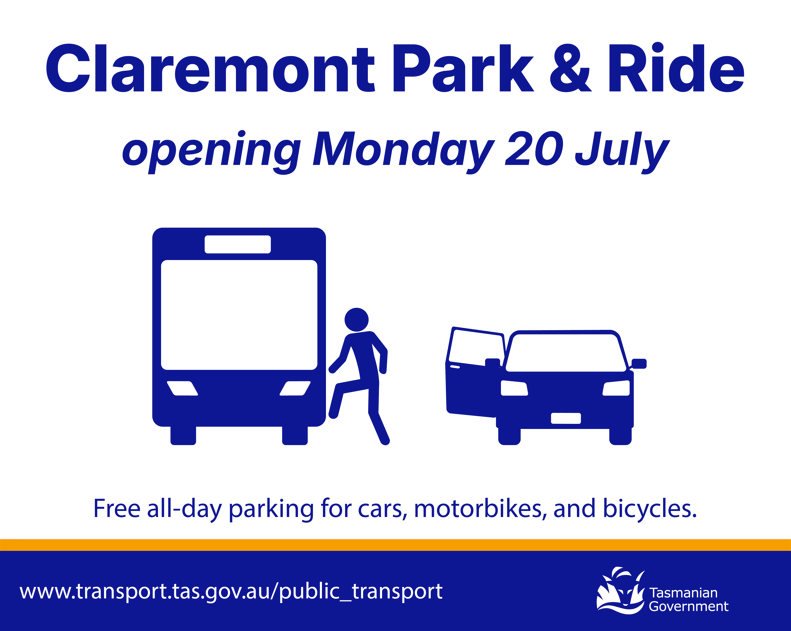 Claremont Park and Ride opens on Monday 20 July 2026